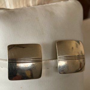 Beautiful vintage square sterling silver earrings